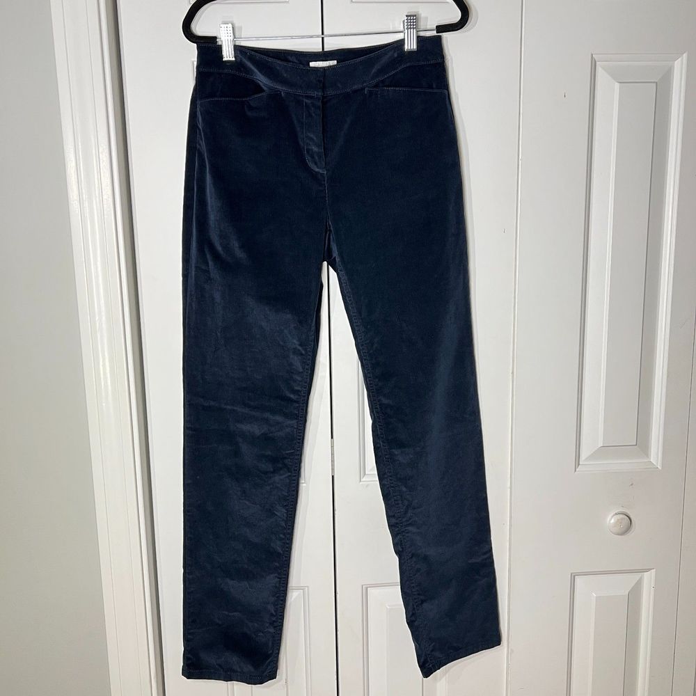 J.Jill Slim Straight Corduroy Pants, Navy Blue, Size 4, Women's